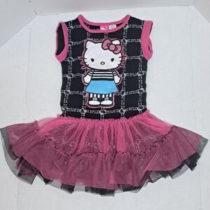 Hello Kitty Black and Pink Tutu Dress Girls XS